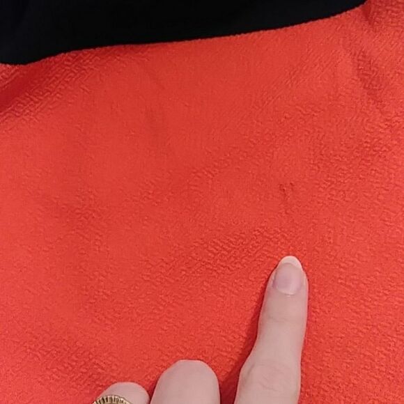 Lularoe Amelia Red and Black Striped Colorblock Midi Dress - Picture 3 of 6